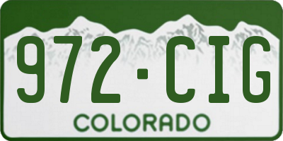CO license plate 972CIG