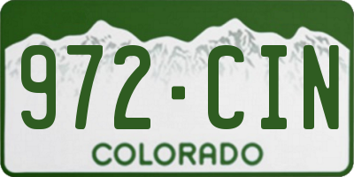 CO license plate 972CIN