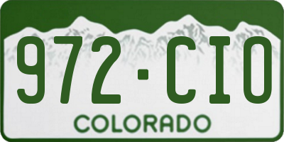 CO license plate 972CIO