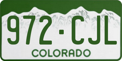 CO license plate 972CJL