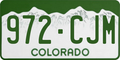 CO license plate 972CJM