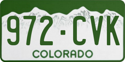 CO license plate 972CVK