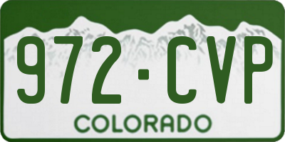 CO license plate 972CVP