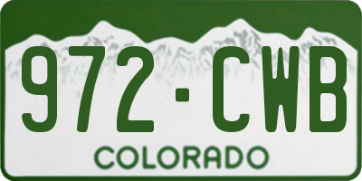 CO license plate 972CWB