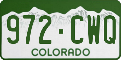 CO license plate 972CWQ