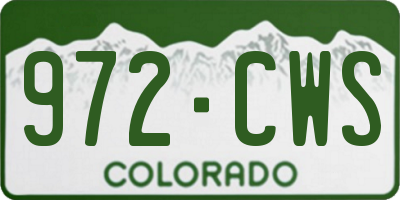 CO license plate 972CWS