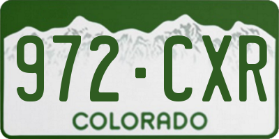 CO license plate 972CXR
