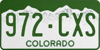 CO license plate 972CXS