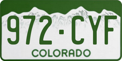 CO license plate 972CYF