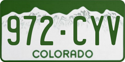 CO license plate 972CYV