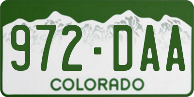 CO license plate 972DAA