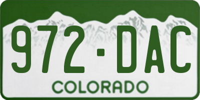 CO license plate 972DAC