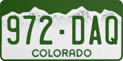 CO license plate 972DAQ