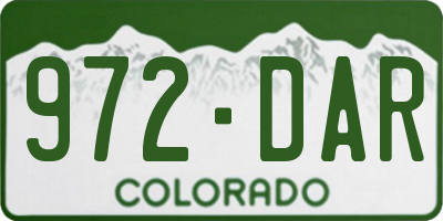CO license plate 972DAR