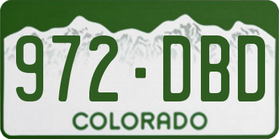 CO license plate 972DBD