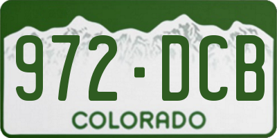 CO license plate 972DCB