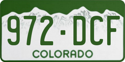 CO license plate 972DCF