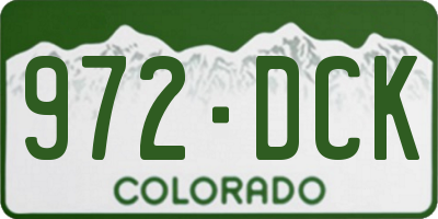 CO license plate 972DCK