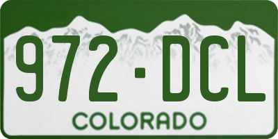 CO license plate 972DCL