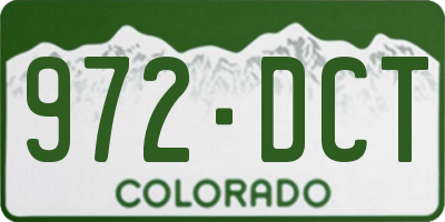 CO license plate 972DCT