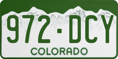 CO license plate 972DCY