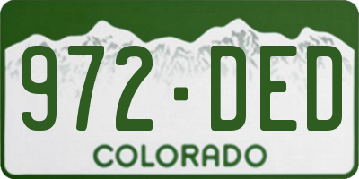 CO license plate 972DED