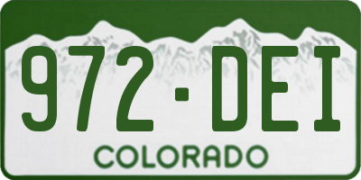 CO license plate 972DEI