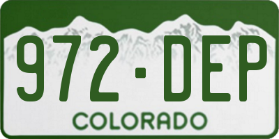 CO license plate 972DEP
