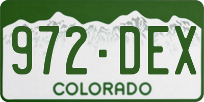 CO license plate 972DEX