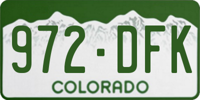 CO license plate 972DFK