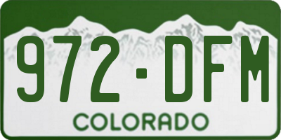 CO license plate 972DFM