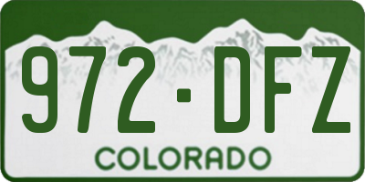 CO license plate 972DFZ