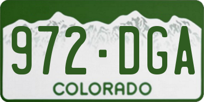 CO license plate 972DGA