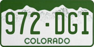 CO license plate 972DGI