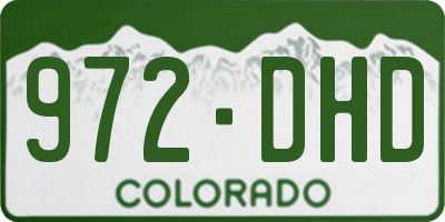 CO license plate 972DHD
