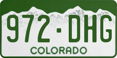 CO license plate 972DHG