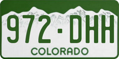 CO license plate 972DHH