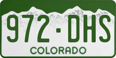 CO license plate 972DHS