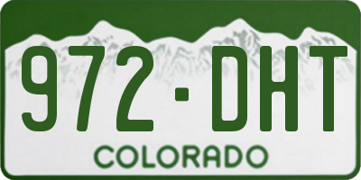 CO license plate 972DHT