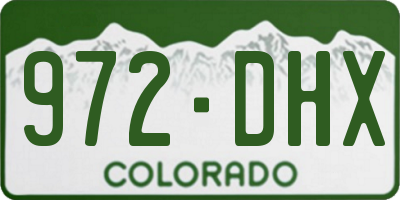 CO license plate 972DHX
