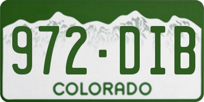 CO license plate 972DIB