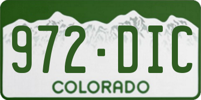CO license plate 972DIC