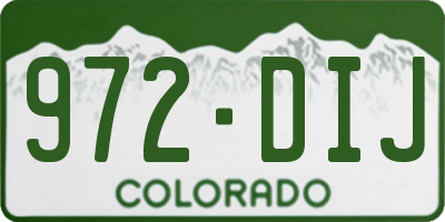 CO license plate 972DIJ