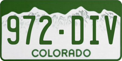 CO license plate 972DIV