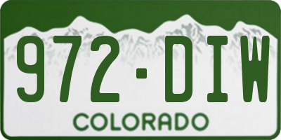 CO license plate 972DIW
