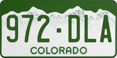 CO license plate 972DLA
