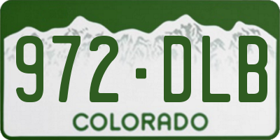 CO license plate 972DLB