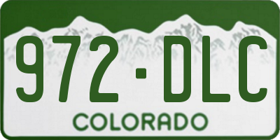 CO license plate 972DLC