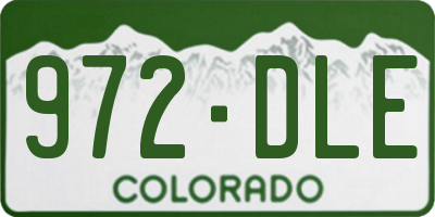 CO license plate 972DLE