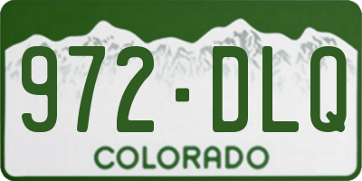 CO license plate 972DLQ